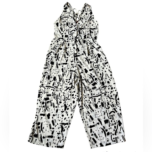 ASOS Pants - ASOS jumpsuit white black abstract brush print 10
